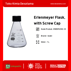 Labu Erlenmeyer 250ml dengan Tutup Ulir Plastik